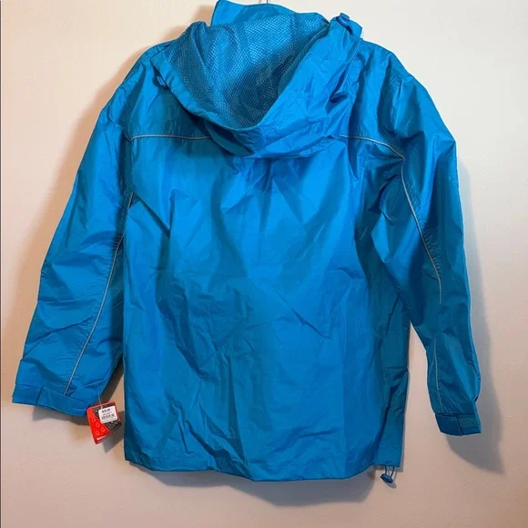 Women’s large Teal Hooded Rain Jacket Up North could be worn by a man too NWT - Picture 4 of 9